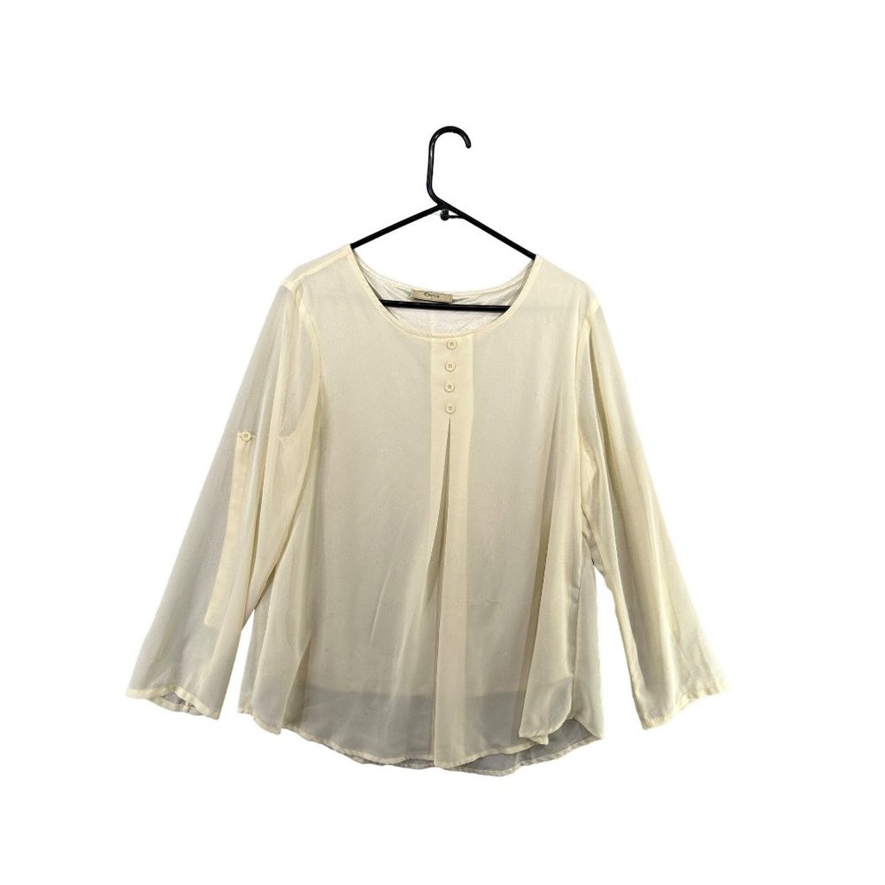 Cestyle Women's Flowy Beige Top Lined Size L